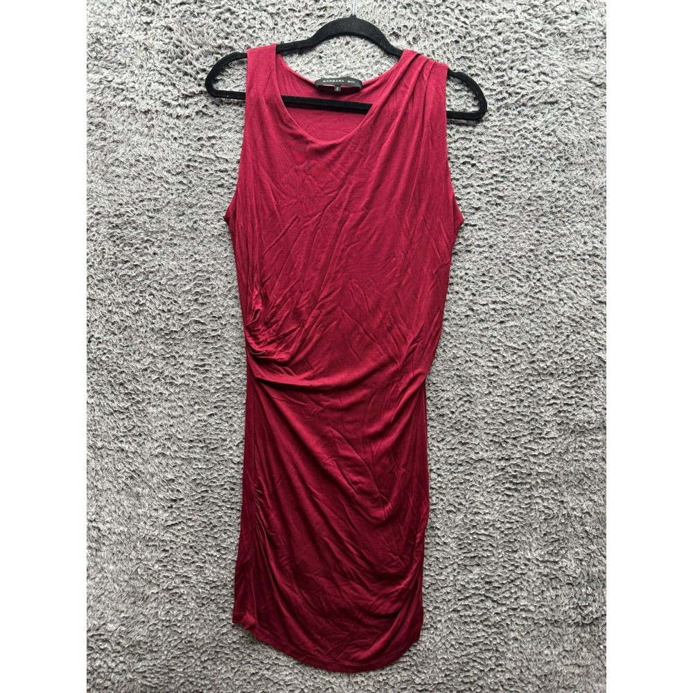Barbara‎ Bui Knitted Double Lining Sleeveless Midi Dress Red Womens Size S